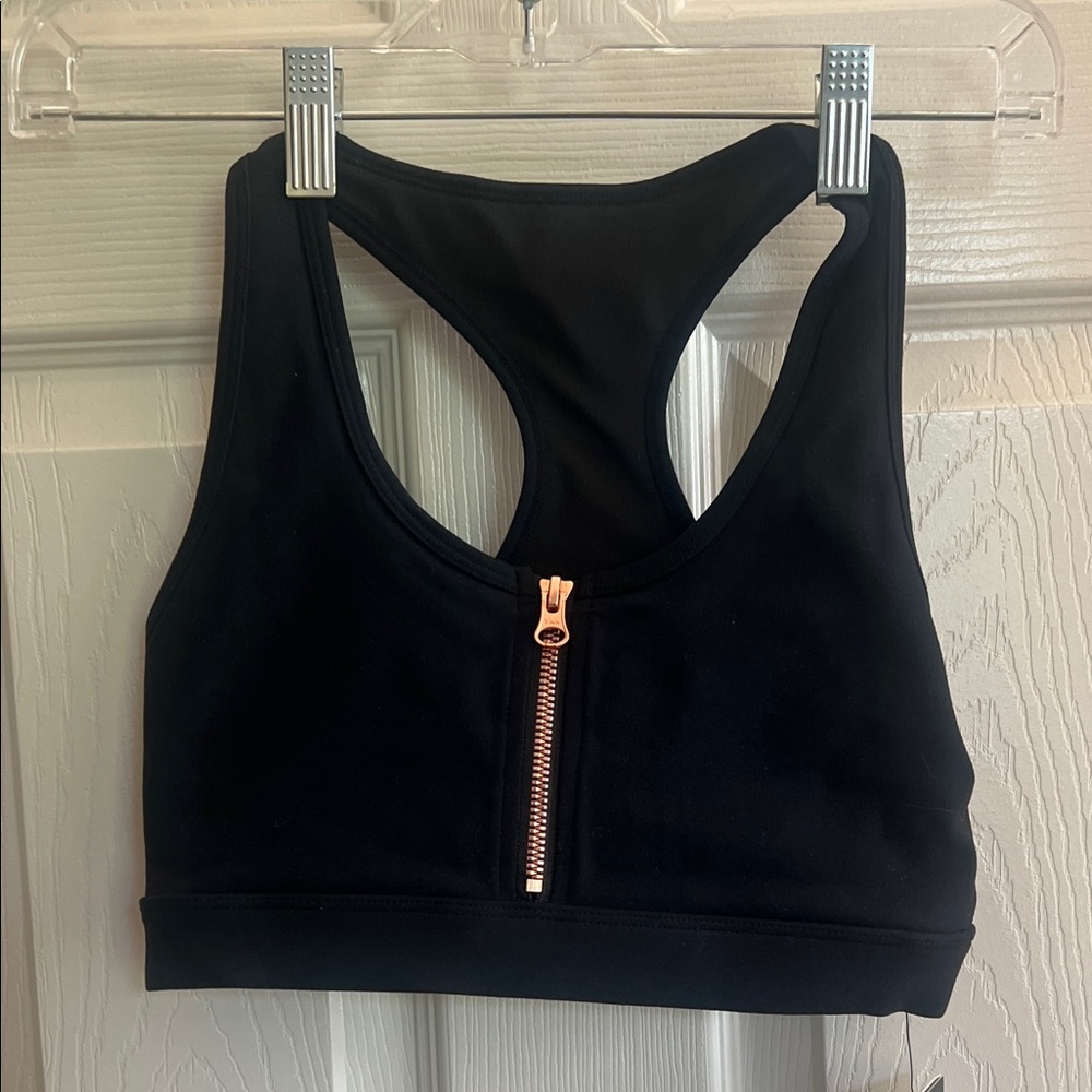 NWT Glyder Sports Bra with Rose Gold Zipper